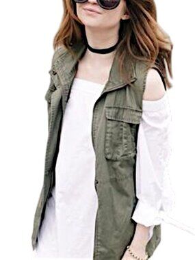 Nordstrom Tildon Cotton Utility Vest M Army Green Safari